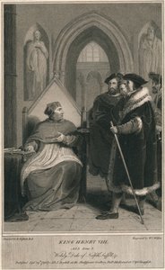 Koning Hendrik VIII. Act 3. Scene 2. Wolsey, Hertog van Norfolk, Suffolk & c, 1796 door W. C. Wilson