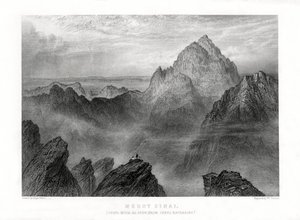 Sinaïberg: Jebel Musa gezien vanaf Jebel Katharina, 1887 door W. Forrest