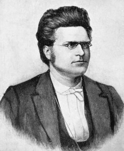 Portret van Bjornstjerne Martinius Bjornson (1832-1910), Noorse schrijver, dichter en toneelschrijver, houtsnede naar foto door Budtz Mueller en co door John Ward Dunsmore