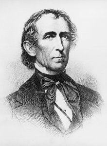 Portret van John Tyler (1790-1862), Amerikaanse advocaat en politicus die diende als 10e president van de Verenigde Staten van 1841 tot 1845, gravure naar daguerreotype door John Ward Dunsmore