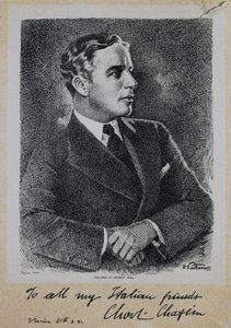 Portret van Sir Charles Spencer Chaplin (1889-1977), Engelse acteur en regisseur door John Ward Dunsmore