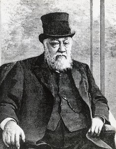 Portret van Stephanus Johannes Paulus Kruger (1825-1904), President van de Zuid-Afrikaanse Republiek (of Transvaal), leidde de Boerenoorlog tegen de Engelsen (gravure) door John Ward Dunsmore