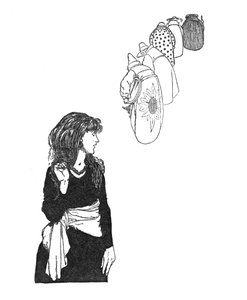 Ze droegen de spiegel van plaats naar plaats, ca. 1930 door William Heath Robinson
