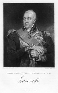 Edward Pellew, 1e burggraaf Exmouth, Britse marineofficier door W. Holl