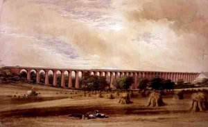 Welwyn Viaduct, c.1850 door W. Humber