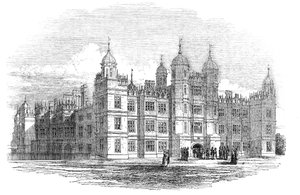 Burghley House - noordzijde, 1844 door W. J. Linton