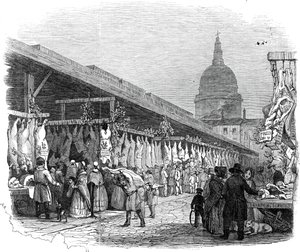 Newgate Markt, op Kerstavond