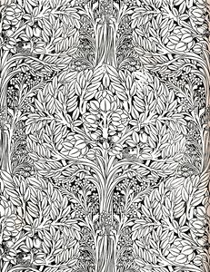 Behang, gedrukt in distemper kleur. Ontworpen door H. Wilson, 1893