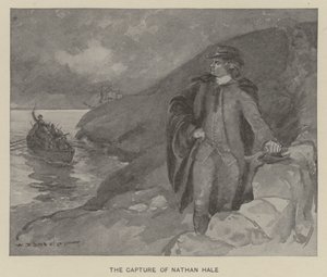 De gevangenneming van Nathan Hale (litho) door W. P. Snyder