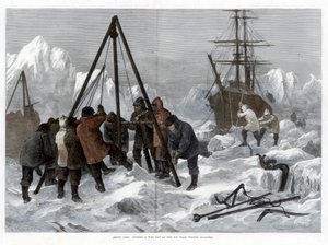 Arctisch leven, een weg uit het ijs kappen vanuit winterkwartieren, 1875