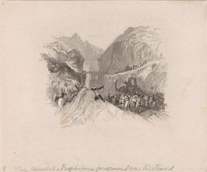 Hannibal passeert de Alpen (vignet)