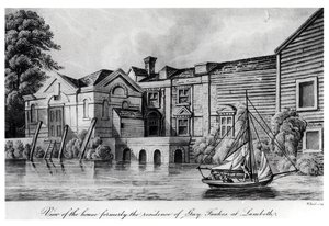 Uitzicht op het Huis dat voorheen de Residentie was van Guy Fawkes in Lambeth, ca. 1850