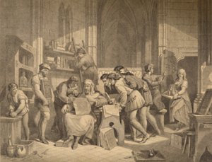 Invoering van de kunst van het drukken door W Ridgway
