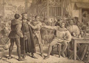 Lord Saye en Sele voor Jack Cade gebracht, 1886