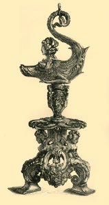 Lamp in de vorm van een Sfinx-achtig Zeedier door W. W. McCarty