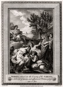 Myrrha, teruggetrokken in het Land van de Sabeërs, bevalt van Adonis door W. Walker