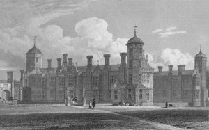 Cobham Hall, noordwestelijke aanblik Kent, 1823