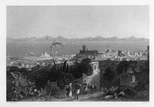 Rhodos, vanaf de hoogten nabij Sir Sidney Smiths Villa, 1841 door W. Wallis