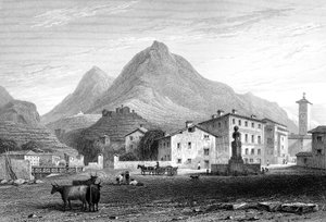 Sondrio, Lombardije, Italië, 1828 door W. Wallis