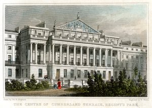 Het centrum van Cumberland Terrace, Regents Park, Londen, 1829