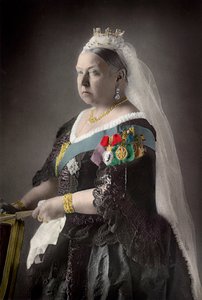 Koningin Victoria (1819-1901) van het Verenigd Koninkrijk. Fotografie door W. en D. Downey, uit "The Cabinet Portrait Gallery" Engeland door W. and D. Downey