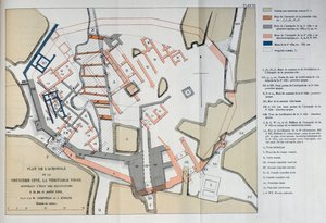 Kaart van de Akropolis van de 2e stad in Troje, 1884