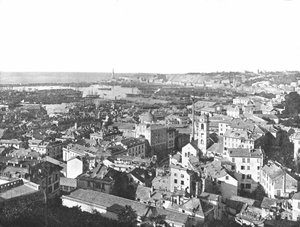 Algemeen uitzicht op de stad Genua, Italië, 1895 door W and S Ltd