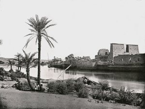 Tempel van Isis, Philae, Egypte, 1895 door W and S Ltd
