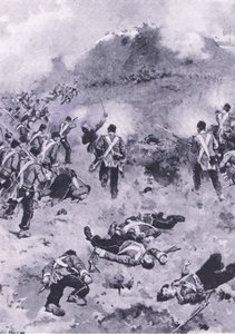 Aanval op de Redan, illustratie uit Britse gevechten op land en zee, 1915 door Wal Paget