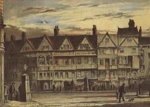 Oude huizen, Holborn Bars (chromolitho)