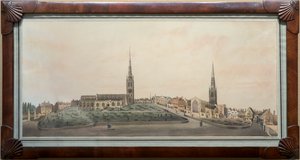 Een panoramisch uitzicht op de stad Coventry door Walker