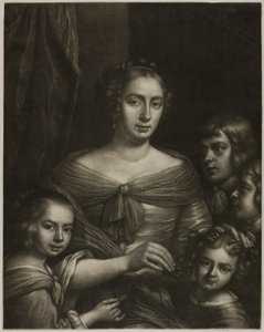 De vrouw en kinderen van de kunstenaar