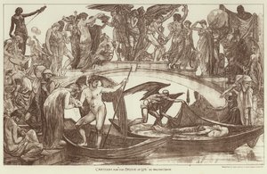 Cartoon voor "De Brug van het Leven" (gravure) door Walter (after) Crane