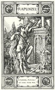Rapunzel (gravure) door Walter (after) Crane