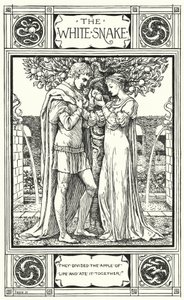 De Witte Slang (gravure) door Walter (after) Crane