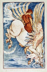 Bellerophon op Pegasus door Walter Crane