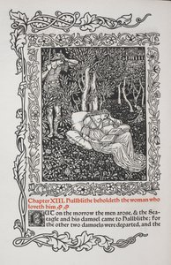 Hoofdstuk XIII. Hallblithe aanschouwt de vrouw die van hem houdt. door Walter Crane