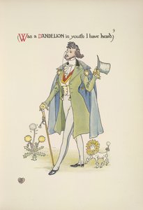 Paardenbloem. Een goed geklede jonge man