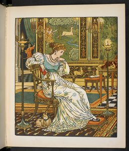 Illustratie voor het verhaal, het hert in het bos door Walter Crane