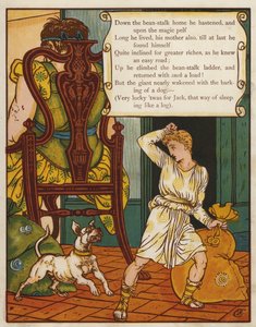 Jack en de bonenstaak (kleur litho) door Walter Crane