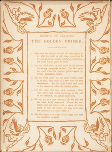 Methode om de gouden primer te onderwijzen. Bloemenrand, met cherubijnen.