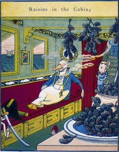""Rozijnen in de cabine", scène in een scheepscabine met een tros druiven op de voorgrond - in ""Routledge