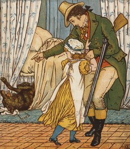 Roodkapje (kleur litho) door Walter Crane