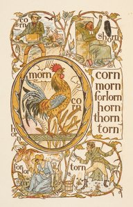 Rijmwoorden eindigend op de letter N. Om het gebruik van de letter O te illustreren. De Gouden primer.
