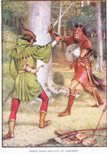 Robin Hood en Guy van Gisborne, c.1920 door Walter Crane