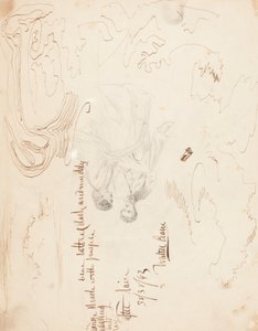 Schets van een Zittend Paar met Wolkenstudies [verso]