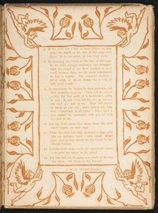Tekst met een bloemrijke volgorde. De Gouden primer. door Walter Crane