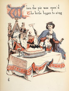 Toen de taart werd geopend, begonnen de vogels te zingen. door Walter Crane