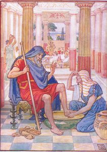 Ja, waarlijk, jij bent Odysseus, illustratie uit Het Verhaal van Griekenland, 1930s