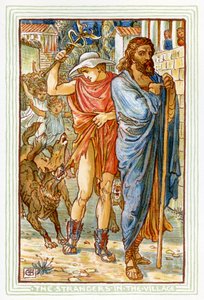 Zeus en Hermes vermomd als boeren door Walter Crane